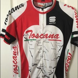 Sportful Toscana Italia short sleeve 3 pocket full zip racing cycling jersey Med